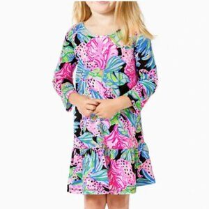 Lilly Pulitzer Girls Jena Dress in Onyx Jaguar Jungle sizes Large and XL NWT